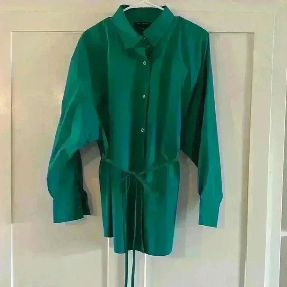 Banana republic Factory button up women’s shirt size large in green. - Picture 2 of 8